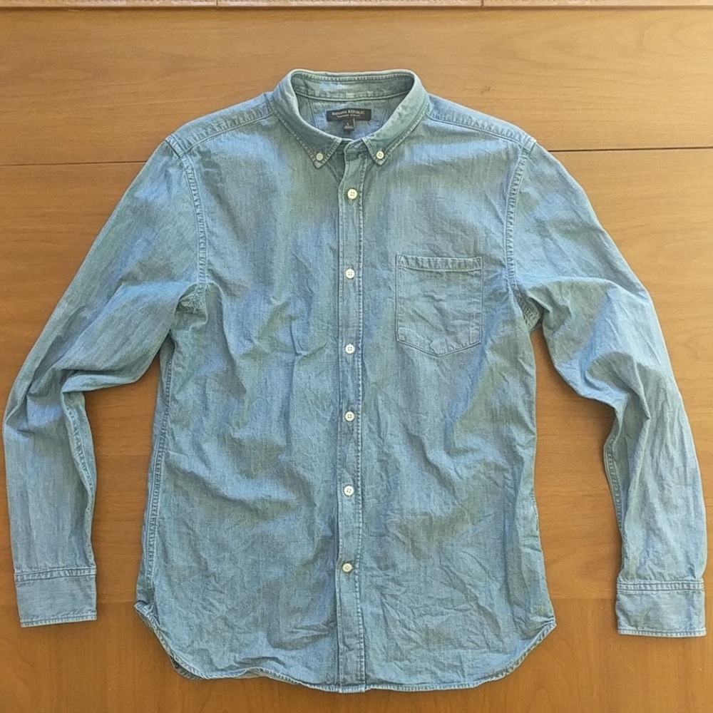 Banana Republic Denim Shirt Tailored Slim Fit - L